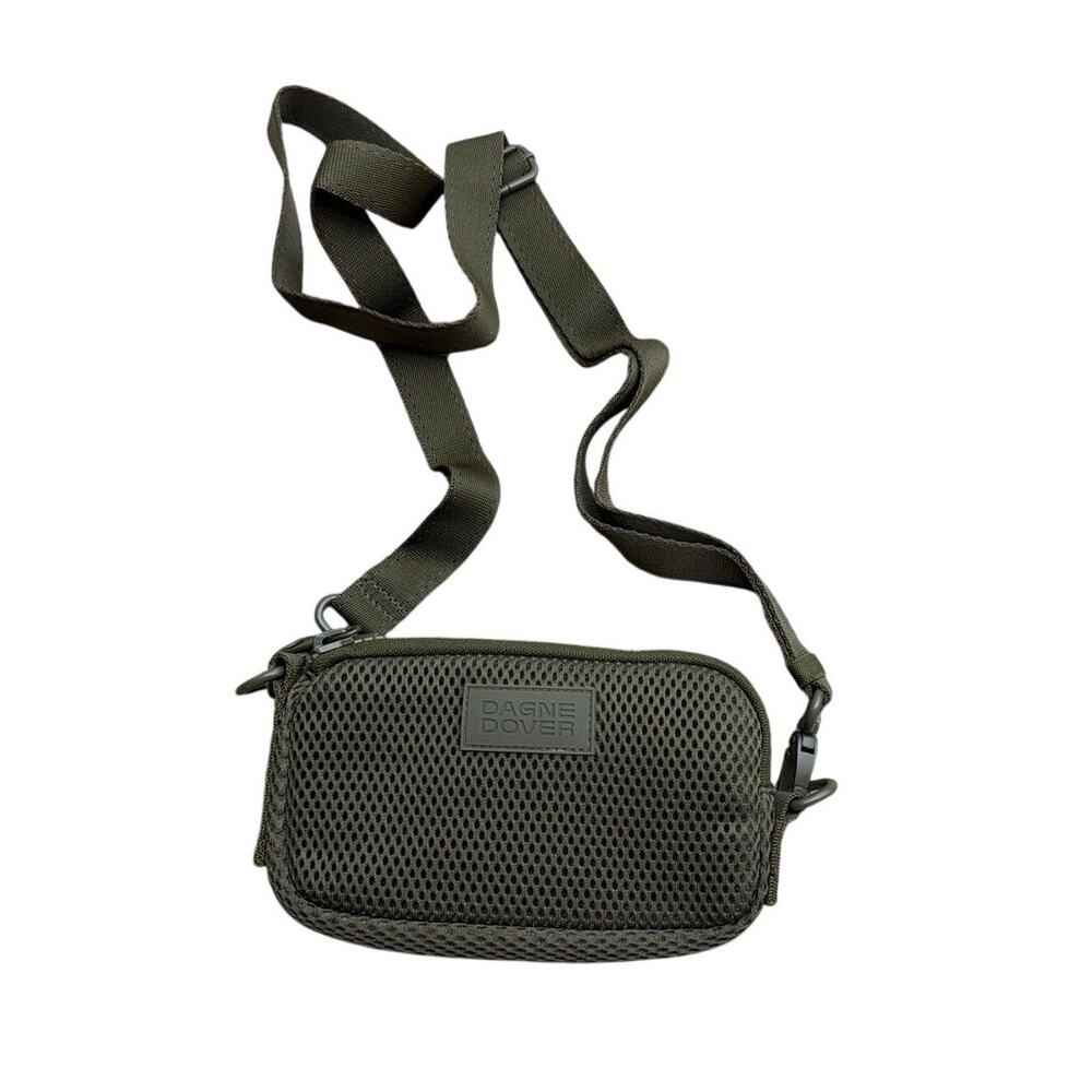 Dagne Dover Mara Phone Sling Bag Dark Moss Green Air Mesh Crossbody Pouch Wallet